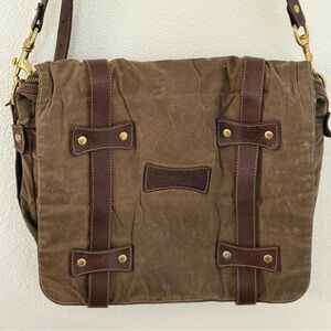 Vtg Ghurka Marley Hodgson Original Wax Canvas Leather Messenger Bag Houndstooth